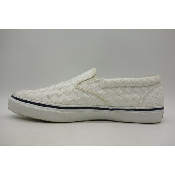 Sperry Top Sider White Woven Casual Slip on Loafers Shoes Men\'s 11.5 M